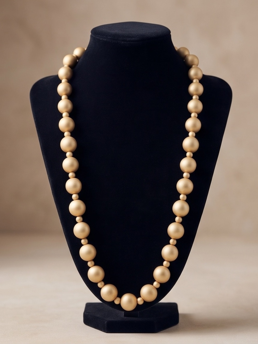 Gold Beaded Statement Necklace - Elegant Women Jewelry